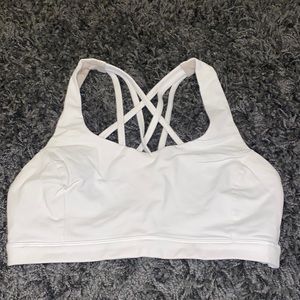 Lululemon FREE TO BE SPORTS BRA - White with grey lining*exact sizing unknown*